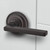 Baldwin Reserve PVSQUTRR190 Satin Black Privacy Square Lever with Traditional Round Rose