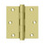 Deltana DSB353 Polished Brass Standard 3-1/2" x 3-1/2" Square Corner Brass Hinge