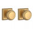 Baldwin Reserve FDTRATSR044 Lifetime Satin Brass Full Dummy Traditional Knob with Traditional Square Rose