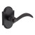 Baldwin Reserve HDARCRRAR481 Dark Bronze Half Dummy Arch Lever with Rustic Arch Rose (Right)