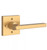 Baldwin Reserve PVSQUCSR044 Lifetime Satin Brass Privacy Square Lever with Contemporary Square Rose