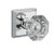 Baldwin Reserve PVCRYTSR260 Polished Chrome Privacy Crystal Knob with Traditional Square Rose