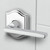 Baldwin Reserve PVSQUTAR260 Polished Chrome Privacy Square Lever with Traditional Arch Rose