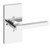 Baldwin Reserve PVSQUCFR260 Polished Chrome Privacy Square Lever with Contemporary 5" Rose