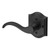 Baldwin Reserve PVCURTAR190 Satin Black Privacy Curve Lever with Traditional Arch Rose