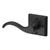 Baldwin Reserve PVCURTSR190 Satin Black Privacy Curve Lever with Traditional Square Rose