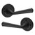 Baldwin Reserve PVFEDTRR190 Satin Black Privacy Federal Lever with Traditional Round Rose