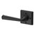 Baldwin Reserve PVFEDTSR190 Satin Black Privacy Federal Lever with Traditional Square Rose
