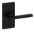 Baldwin Reserve PVSQUCFR190 Satin Black Privacy Square Lever with Contemporary 5" Rose