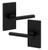 Baldwin Reserve PVSQUCFR190 Satin Black Privacy Square Lever with Contemporary 5" Rose