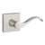 Baldwin Reserve PVCURCSR150 Satin Nickel Privacy Curve Lever with Contemporary Square Rose