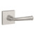 Baldwin Reserve PVFEDCSR150 Satin Nickel Privacy Federal Lever with Contemporary Square Rose