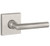 Baldwin Reserve PVTUBCSR150 Satin Nickel Privacy Tube Lever with Contemporary Square Rose