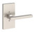 Baldwin Reserve PVSQUCFR150 Satin Nickel Privacy Square Lever with Contemporary 5" Rose