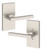 Baldwin Reserve PVSQUCFR150 Satin Nickel Privacy Square Lever with Contemporary 5" Rose