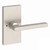 Baldwin Reserve PVSQUCFR150 Satin Nickel Privacy Square Lever with Contemporary 5" Rose