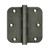 Deltana DSB35R510WM-R White Bronze Medium Distressed Finish 3-1/2" x 3-1/2" 5/8" Radius Brass Hinge