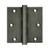 Deltana DSB3510WM White Bronze Medium Distressed Finish 3-1/2" x 3-1/2" Square Corner Brass Hinge