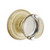 Emtek PC-US4-PHD Satin Brass Providence Glass (Pair) Half Dummy Knobs with Your Choice of Rosette