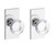 Baldwin Reserve PVCCYCFR260 Polished Chrome Privacy Contemporary Crystal Knob with Contemporary 5" Rose