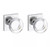 Baldwin Reserve PSCCYCSR260 Polished Chrome Passage Contemporary Crystal Knob with Contemporary Square Rose