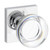 Baldwin Reserve PVCCYCSR260 Polished Chrome Privacy Contemporary Crystal Knob with Contemporary Square Rose