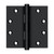 Deltana DSB4519 Flat Black Standard 4-1/2" x 4-1/2" Square Corner Brass Hinge