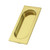 Deltana FP4134U3-UNL Unlacquered Brass Large Rectangular Flush Pull