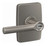 Schlage F51ABRW619GEE Satin Nickel Keyed Entry Broadway Style Lever with Greene Rose