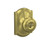 Schlage F51AGEO608CAM Satin Brass Keyed Entry Georgian Style Knob with Camelot Rose