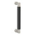 Baldwin 2579M05 8" Contemporary Door Pull with Satin Black Pull Grip On The Lifetime Satin Nickel Finish