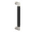 Baldwin 2580M01 8" Contemporary Knurled Grip Door Pull with Satin Black Pull Grip On The Lifetime Bright Nickel Finish