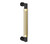 Baldwin 2580M07 8" Contemporary Knurled Grip Door Pull with Unlacquered Brass Pull Grip On The Satin Black Finish