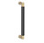 Baldwin 2581M03 10" Contemporary Door Pull with Satin Black Pull Grip On The Lifetime Satin Brass Finish