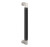Baldwin 2582M01 10" Contemporary Knurled Grip Door Pull with Satin Black Pull Grip On The Lifetime Bright Nickel Finish