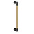 Baldwin 2582M04 10" Contemporary Knurled Grip Door Pull with Lifetime Satin Brass Pull Grip On The Satin Black Finish