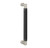 Baldwin 2582M05 10" Contemporary Knurled Grip Door Pull with Satin Black Pull Grip On The Lifetime Satin Nickel Finish
