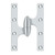 Deltana OK6040B26-L Polished Chrome 6" x 4" Olive Knuckle Brass Hinge (Left)