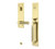 Baldwin 85317031LENT Gramercy Knurled Full Escutcheon Tubular Left Hand Single Cylinder Handleset Unlacquered Brass Finish