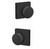 Schlage F10BWE622COL Matte Black Passage Bowery Style Knob with Collins Rose