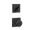 Schlage F59BWE622COL Matte Black Bowery Knob and Deadbolt with Collins Rose (Interior Half Only)