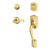 Schlage F62CAM605FLA Bright Brass Camelot Double Cylinder Handleset with Flair Lever