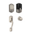 Schlage Residential BE489WBCCAM619-FE285CAM619GEO Camelot Encode Smart Wifi Deadbolt with Camelot Handle Set and Georgian Knob Satin Nickel Finish