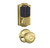 Schlage FBE469ZPCAM605GEO Polished Brass Camelot Touch Pad Electronic Deadbolt with Z-Wave Technology and Georgian Knob