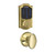 Schlage FBE468ZPCAM605SIE Polished Brass Camelot Touch Pad Electronic Deadbolt with Z-Wave Technology and Siena Knob