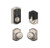 Schlage BE375CAM619-F10GEO619CAM Satin Nickel Camelot Keyless Touch Pad Electronic Deadbolt with Georgian Knob and Camelot Rose