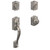 Schlage FC93CAM619ANDCAM Camelot Dummy Handleset with Andover Knob and Camelot Rose Satin Nickel