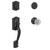 Schlage FC93CAM622HOBKIN Camelot Dummy Handleset with Hobson Knob and Kinsler Rose Matte Black