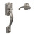 Schlage Custom FC285CAM619WITALD Camelot with Whitney Lever with Alden Rose Bottom Half Handleset Satin Nickel Finish