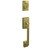 Schlage F60CEN608LAT Satin Brass Century Handle Set with Latitude Handle